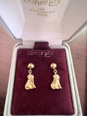 Gold Charm Drop Earrings